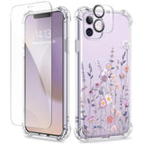 Floral iPhone 11 Case with Screen Protector and Camera Lens Protector