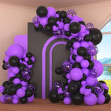 Purple Black Balloon Garland Arch Kit - 117Pcs Black And Purple Balloo