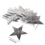 Silver Star Garland Banner Decorations - 156 Feet Bright Silver Paper Garland Hanging Decorations, Glitter Star Bunting Banner For Wedding, Birthday, Holiday, Christmas Party