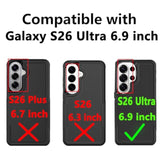 Galaxy S26 Ultra Case with Camera Cover, Military Grade 16ft Drop Tested Cover with Magnetic Kickstand Protective Case for S26 Ultra (Rose Gold)