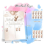Gender Reveal Party Games, Teddy Theme Baby Gender Reveal Voting Board Sign, 48 Boys Girls Teddy Voting Stickers, He Or She, Baby Gender Reveal Party Decorations Games For Boy Or Girl Shower