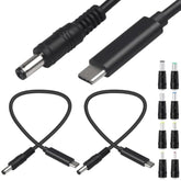 Usb C To Dc Power Cable, 9V 3A Type-C Plug To 5.5 X 2.1Mm Male Charging Cable, Usb C Input To Output Power Cord For Studio, Outdoor, With Converter Adapters (3Ft, 2Pcs)