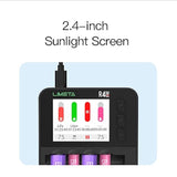 C4Evo 6 Slots 36W Smart Battery Charger, With Lcd Display,Type-C Qc3.0 Output For Aa Aaa Lithium Li-Ion Lifepo4 Ni-Mh