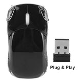 1600Dpi Portable Mouse, 10M 2.4G Bluetooth Optical With Receiver Storage, 3 Buttons Car Shaped For/Me/Windows Pc/Tablet Gaming Office(Black)