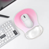 Mouse Pad With Gel Wrist Rest - Cooling Ergonomic Clear Mousepad Support, Non-Slip Base Wrist Pad For Keyboard Typing Pain Relief/Laptop/Desktop