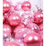 Hot Pink And Light Pink Balloons 60 Pcs 12 Inch Magenta Balloon Metallic Pink Confetti Balloons Pack For Girls Women Birthday Baby Shower Wedding Bachelorette Party Decoration