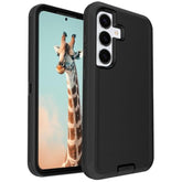 For Galaxy S25 Case, 3-Layer 16Ft Drop Protection, With Dustproof Port Cover, Full-Body Shockproof Heavy Duty Protective Phone Case For Samsung Galaxy S25, Black