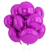 20Pcs Hot Pink Round Shaped Balloons, 18 Inch Round Foil Balloon, Round Aluminum Foil Helium Balloons For Birthday Valentine'S Day Party Wedding Bridal Shower Anniversary Bachelorette Decorations