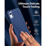 For Iphone Xr Case Blue With Screen Protector For Men,Funda Para Iphone 10 Xr Phone Case Blue Protective Cover And Screen Protector. (Deep Blue)
