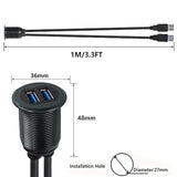 Usb 3.0 Mount Cable Metal Shell 2 Ports Dual Usb 3.0 Male To Usb 3.0 Female Au