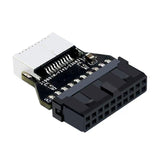 19-Pin USB 3.0 (USB3.1 Gen 2) Internal Header to 20-Pin USB 3.1/3.2 Type-C A-Key Front Panel Adapter (180 Degrees) Extends Type E Ports to PC Front