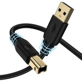 Usb Printer Cable 10Ft Type A To B 2.0 Printer Scanner Cord High-Speed Scanners Cable Compatible With Hp, Canon, Dell, Epson, Lexmark, Samsung, Laptop, Usb Midi Cables For Yamaha Casio Digital Piano