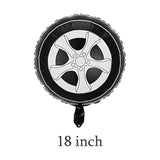 8 Pcs Wheel Balloons Car Tires Pink Bows Mylar Race Car Gender Reveal Party Decor