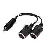 Dual 12V Car Cigarette Lighter Adapter Splitter 2-Way Socket Extension Cord