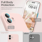 For Iphone 16 Plus Case, Liquid Silicone Case With Camera Protection Soft Gel Rubber Cover With Microfiber Lining Shockproof Protective Phone Case For Iphone 16 Plus 6.7", Chalk Pink