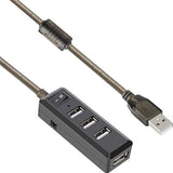 Usb 2.0 Hub 4 Port With 5V Power Adapter Usb Data Hub Extended Cable Compatibl