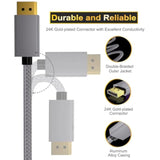 8K 60Hz Displayport Cable 15Ft (2-Pack),Dp 1.4 Male Ultra High Speed Cord For