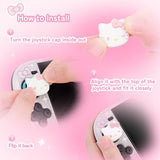 Thumb Grip Caps Compatible with Nintendo Switch 2, Silicone Joystick Grip Caps for Switch 2025, 4pcs, Cute Cat Style, White & Pink
