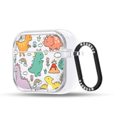 Case For Airpods 4, Protective Clear Case With Shockproof Dual Layer Hard Luxe Metal Ring Designed For Airpods 4 Generation - Dinosaur Land