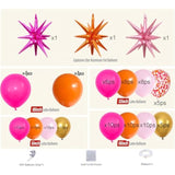 Pink And Orange Balloon Arch Kit With Hot Pink Orange Metallic Gold Latex Balloons Garland Kit 18 12 10 5Inch Different Size Balloons For Birthday Baby Shower Wedding Summer Party Decorations