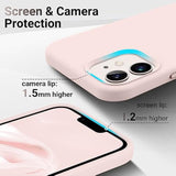 iPhone 12 6.1 Silicone Case Soft Anti-Fingerprint Flexible Bumper Chalk Pink