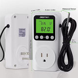 Digital Day-Night Smart Thermostat, 15A Day-Night Temperature Controller, Support Heating/Cooling Mode, Clock Function, / Plug-In Outlet Timer Thermostat With Lcd Screen Backlight Function 110V