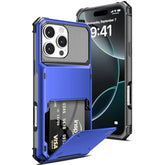 Wallet Case for iPhone 16 Pro 5 Credit Cards Holder 6.3 inch Blue