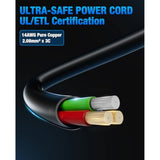Heavy-Duty Power Station Charging Cable, Fast Charging Cable For Jackery Explorer 2000/1500/1000 Pro,Ecoflow Delta/River Series,Bluetti Eb3A;Anker 757/767,125Volt 15Amps Universal Ac Power Cord(6Ft)