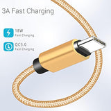 Usb C Cable 1Ft 4-Pack, 3A Fast Charging Usb A To Usb C Cord Nylon Braided Com