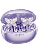 Clipfree Open-Ear Headphones, Butterfly-Inspired Ear-Cuff Design, Stylish & Comfortable Clip-On Ear Buds, Wireless Earbuds For Women, Long Battery Life, Great For Gifting - Purple