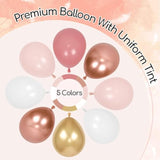 Rose Gold Birthday Decorations With Metallic Pearl Rose Gold Confetti Light Pink White Foil Balloons Fringe Curtain Banner Happy Birthday Decorations For Women