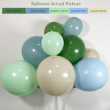 130PCS Sage Green & Dusty Blue Balloon Arch Kit for Ocean, Beach Dino Parties