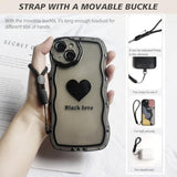 Phone Crossbody Strap, Cell Phone Lanyard For Women, 1× Leather Phone Strap, 1× Leather Phone Wrist Strap, 2× Pads, Phone Charm Compatible With Most Smartphones, Women'S Bag(Adjustable Black)