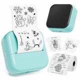 Print Pod Mini Sticker Printer - Sticker Maker Machine M02X, Inkless Pocket Printer Blutooth Thermal Portable Maker Machine For Creative Diy, Diaries, Photos, Study Notes, Green