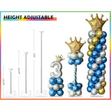 Balloon Column Stand Kit, 2 Sets Of 7 Feet Height Adjustable Balloon Tower Pillar With Reusable Metal Telescopic Design For Birthday, Wedding, Baby Shower, Graduation Party Decoration