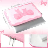 Pink Bow Laptop Case 13-13.3 Inch Cute Coquette Bow Laptop Sleeve Bag Kawaii Pad Notebook Cover Neoprene Computer Sleeve Bag With Small Case