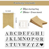 30Pcs Burlap Banner Pre-Stringed Diy Kit – Includes Letter & Heart Stencils, Blank Flags For Handwriting – Perfect For Christmas, Birthday, Wedding, Easter, 4Th Of July & Holiday Decor (5.1X7.1 Inch)