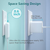 Slim Flat USB Wall Charger, Costyle 2 Pack 18W GaN Tech Fast Charge 3.0 Port Fast Charging Block with Foldable Plug Compatible for Samsung Galaxy S10 S9, iPhone 11 Xs XR X, Wireless Charger (White)