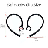 6Pcs Ear Hook For Plantronics M155 M165 M1100 M100 M55 M28 M25 Voyager Edge Replacement Loop Clip, Black Earloop