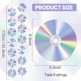 8-piece CD disco banners with hanging swirls for retro 50s-2000s music parties