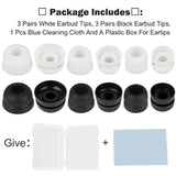 Earbud Tips Replacement Earbud Tips Earbud Replacement Tips Ear Covers Double Flange Silicone Eartips Earplug Ear Tips For Earbuds Fit For Beats Fit Pro Ear Tips Buds Black+White 6 Pairs Sml