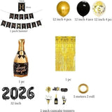 2026 New Year Balloon Kit with Foil, Latex, Banner & Tassel Decorations
