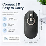 2Pcs Dermis Usb Storage Case Leather Cover For Usb Flash Drive Easy Storage (Ellipsoid)