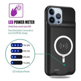 Battery Charging Case For Iphone 13 Pro Max, 10800Mah High Capacity Portable Rechargeable Battery Case Qi Wireless Charging With Iphone 13 Pro Max (6.7 Inch) Extended Battery Charger Cover(Black)
