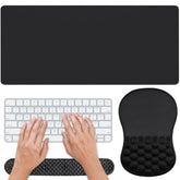3 In 1 Set Ergonomic Mouse Pad With Wrist Rest, Keyboard Wrist Rest, Non-Slip Desk Pad, Memory Foam Breathable Support For Prolonged Typing And Mouse Use, Relief From Wrist Fatigue