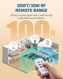 Wireless Outlet, Programmable And Expandable Electrical Outlet Switch, Wireless Remote Light Switch, 100Ft Range, 1 Remote And 3 Outlets