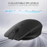 Bm4162 Wireless Mouse, Dual-Mode 2.4Ghz/Bt Mouse, Lightweight Floating Button Design, Silent Click, 5 Adjustable Dpi Up To 4000, Ergonomic Compact Mouse For Mac & Windows