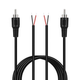 Rca To Speaker Wire, 2-Pack 6Ft Rca Male Plug Jack Connector To Bare Wire Pigtail Repair Rca Adapter Audio Cable For Speaker Amplifier Audio Video Av Receiver Tv Subwoofer
