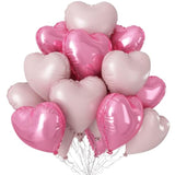 12 Pcs 18" Light Pink Heart Foil Balloons for Parties & Events