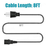 Power Cord Replacement For Lifepro Rumblex 4D Turbo 3D Waver Press Vibration Plate Exercise Machine 3 Prong Power Cord 8Ft Ac Power Cable